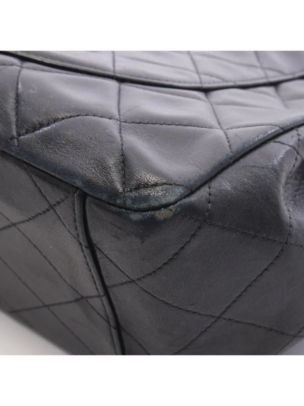 Chanel Shoulder Bag Maxi Quilted 34 Black Lambskin Chain